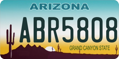 AZ license plate ABR5808