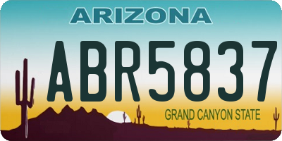 AZ license plate ABR5837