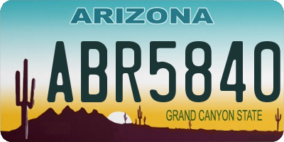 AZ license plate ABR5840
