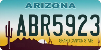 AZ license plate ABR5923