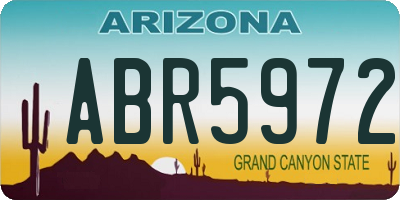 AZ license plate ABR5972