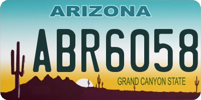 AZ license plate ABR6058