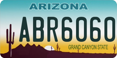AZ license plate ABR6060