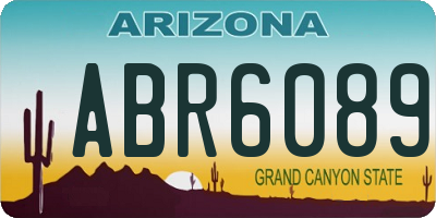 AZ license plate ABR6089