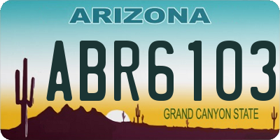 AZ license plate ABR6103