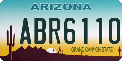 AZ license plate ABR6110