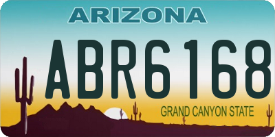 AZ license plate ABR6168