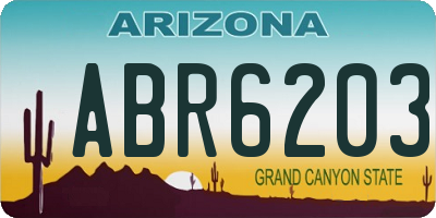 AZ license plate ABR6203