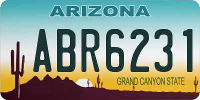 AZ license plate ABR6231