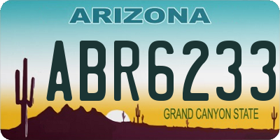 AZ license plate ABR6233