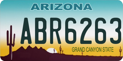 AZ license plate ABR6263