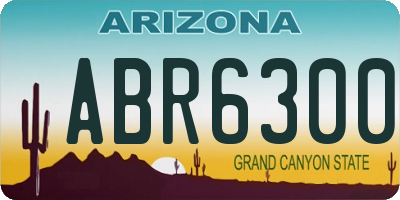 AZ license plate ABR6300