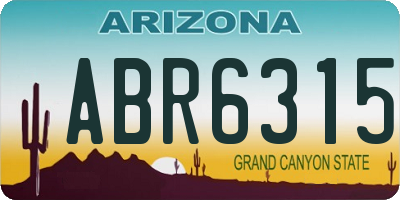 AZ license plate ABR6315