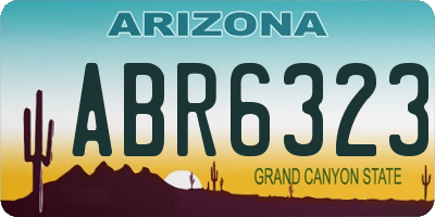 AZ license plate ABR6323