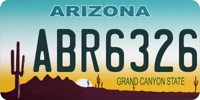 AZ license plate ABR6326