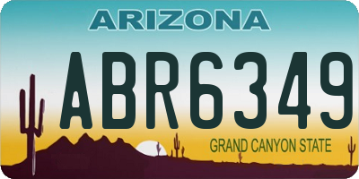 AZ license plate ABR6349