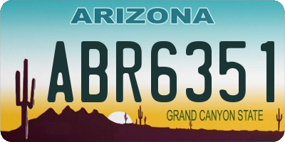 AZ license plate ABR6351