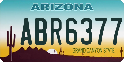 AZ license plate ABR6377