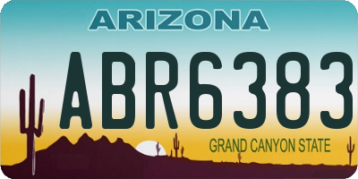 AZ license plate ABR6383