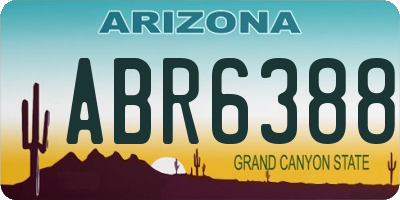 AZ license plate ABR6388