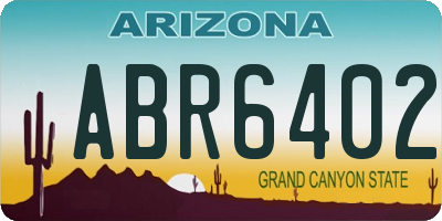 AZ license plate ABR6402
