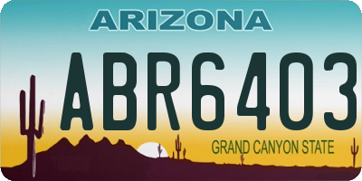 AZ license plate ABR6403