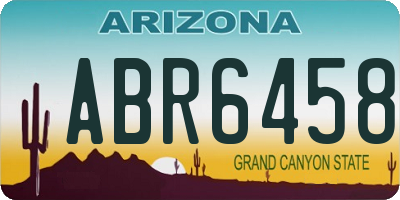 AZ license plate ABR6458