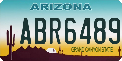 AZ license plate ABR6489