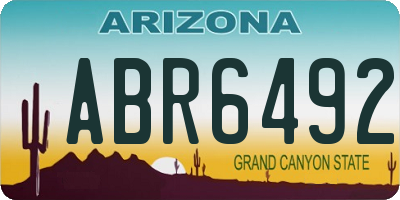 AZ license plate ABR6492