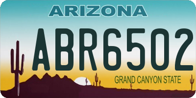 AZ license plate ABR6502