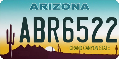 AZ license plate ABR6522