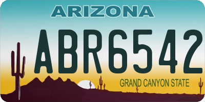 AZ license plate ABR6542