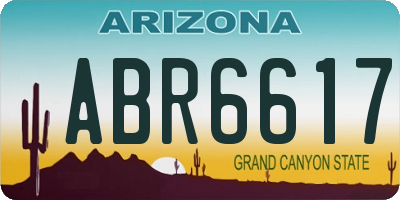 AZ license plate ABR6617