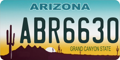 AZ license plate ABR6630