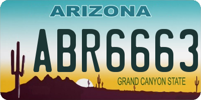 AZ license plate ABR6663