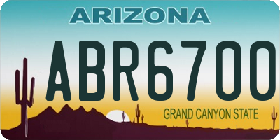 AZ license plate ABR6700