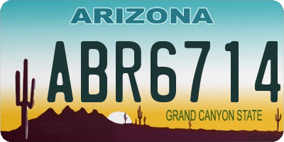 AZ license plate ABR6714