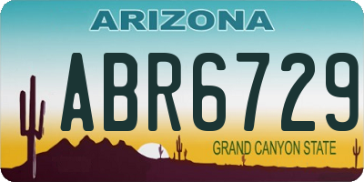 AZ license plate ABR6729