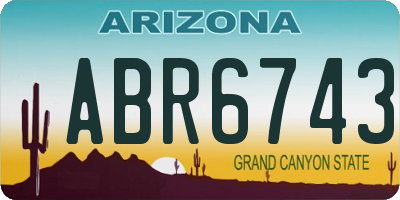AZ license plate ABR6743
