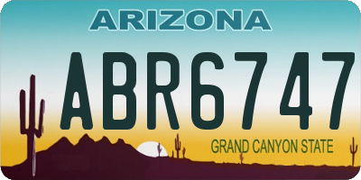 AZ license plate ABR6747