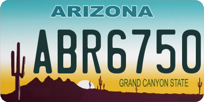 AZ license plate ABR6750