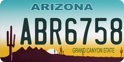 AZ license plate ABR6758