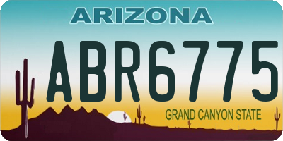 AZ license plate ABR6775