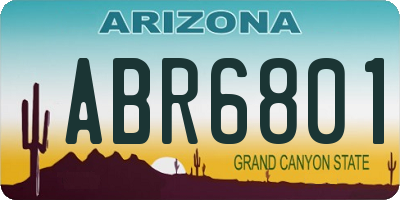 AZ license plate ABR6801