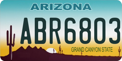 AZ license plate ABR6803