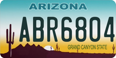 AZ license plate ABR6804