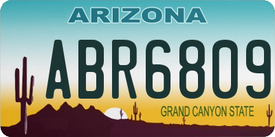 AZ license plate ABR6809