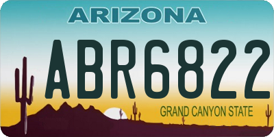 AZ license plate ABR6822
