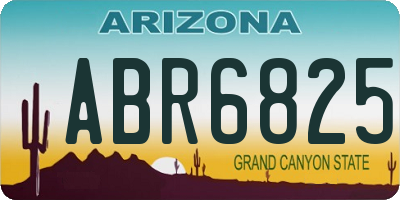 AZ license plate ABR6825