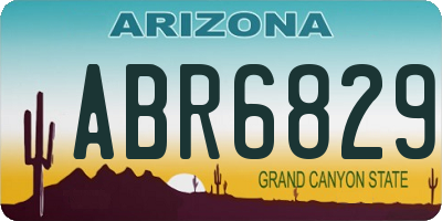 AZ license plate ABR6829